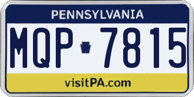 PA license plate MQP7815