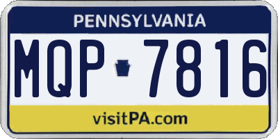 PA license plate MQP7816