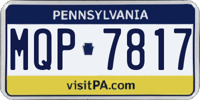 PA license plate MQP7817