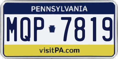 PA license plate MQP7819