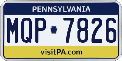 PA license plate MQP7826