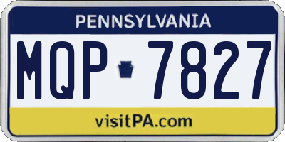 PA license plate MQP7827
