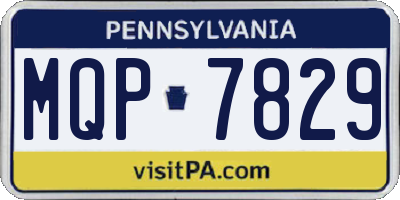 PA license plate MQP7829