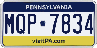 PA license plate MQP7834