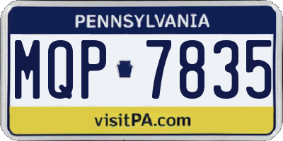 PA license plate MQP7835