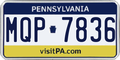 PA license plate MQP7836