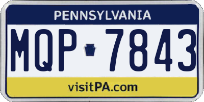 PA license plate MQP7843