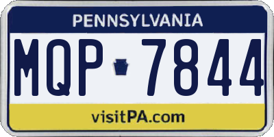 PA license plate MQP7844