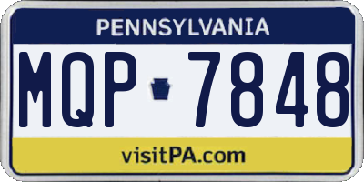 PA license plate MQP7848