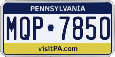PA license plate MQP7850