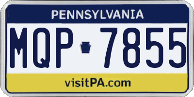 PA license plate MQP7855
