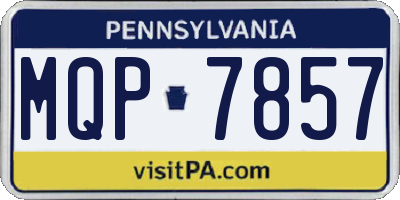 PA license plate MQP7857