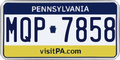 PA license plate MQP7858