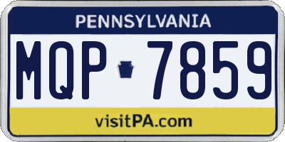 PA license plate MQP7859