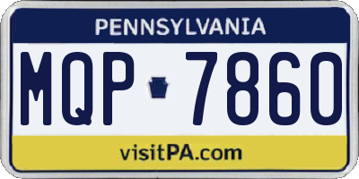 PA license plate MQP7860