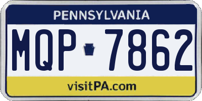 PA license plate MQP7862