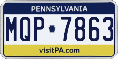PA license plate MQP7863