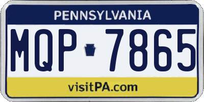 PA license plate MQP7865