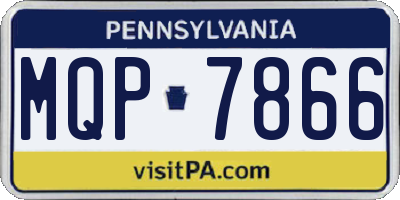 PA license plate MQP7866