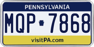 PA license plate MQP7868