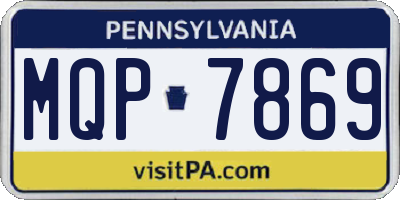 PA license plate MQP7869