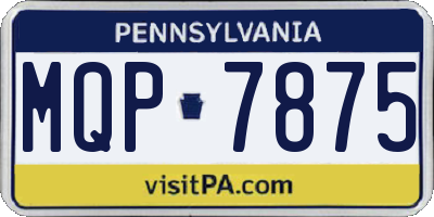 PA license plate MQP7875