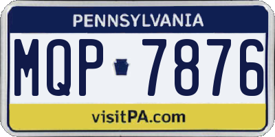 PA license plate MQP7876