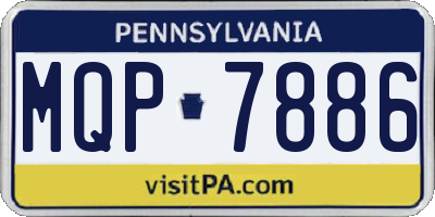 PA license plate MQP7886