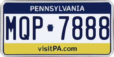 PA license plate MQP7888