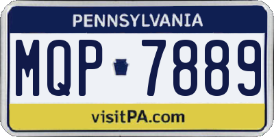 PA license plate MQP7889