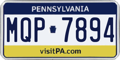 PA license plate MQP7894
