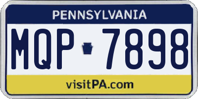 PA license plate MQP7898