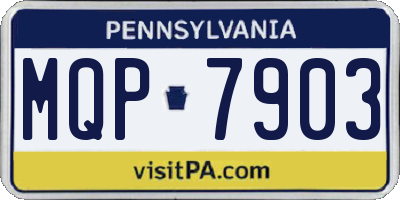 PA license plate MQP7903
