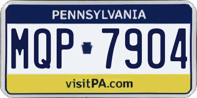 PA license plate MQP7904