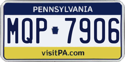 PA license plate MQP7906