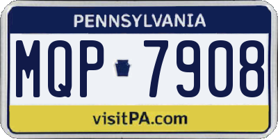 PA license plate MQP7908