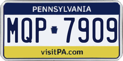 PA license plate MQP7909
