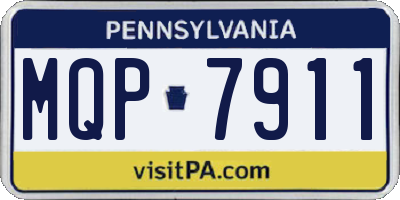 PA license plate MQP7911