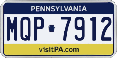 PA license plate MQP7912