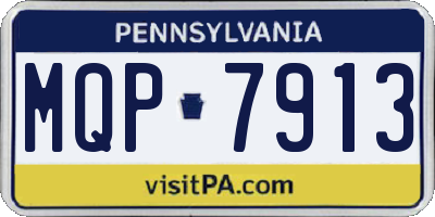 PA license plate MQP7913