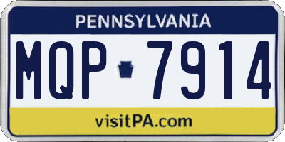 PA license plate MQP7914