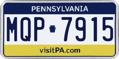 PA license plate MQP7915