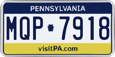 PA license plate MQP7918