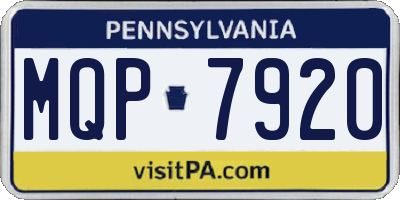 PA license plate MQP7920