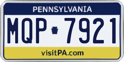 PA license plate MQP7921