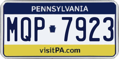 PA license plate MQP7923