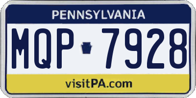 PA license plate MQP7928