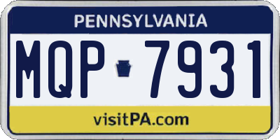 PA license plate MQP7931