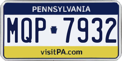 PA license plate MQP7932