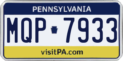 PA license plate MQP7933